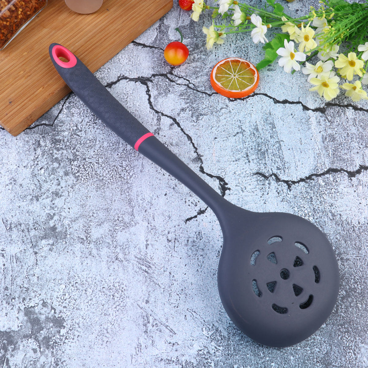 Home Cooking Oil Filter - Silicone Heat Resistant Colander Spoon Long