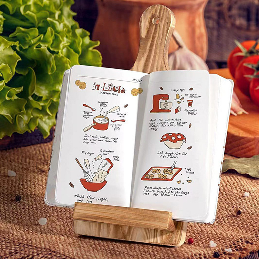 Home Cooking Recipe - Wooden Recipe Book Stand for Kitchen