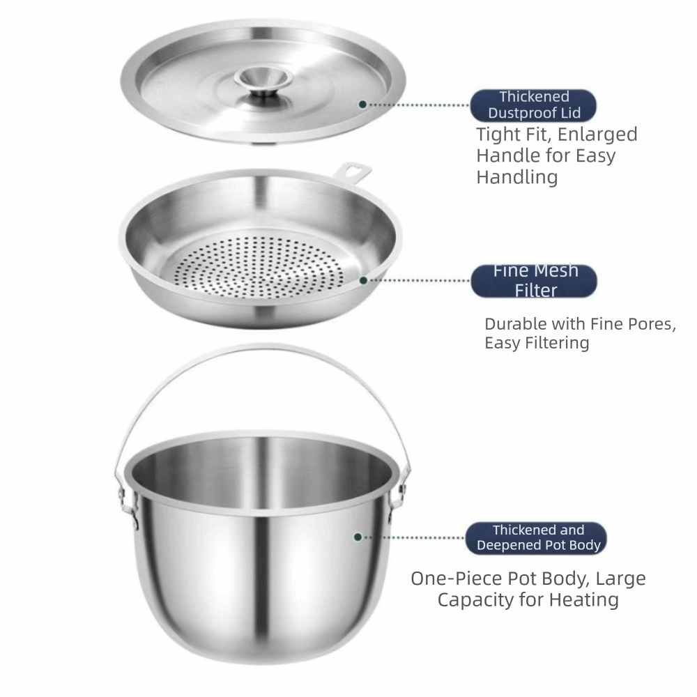 Home Cooking Oil Filter - New Stainless Steel Oil Filter Pot