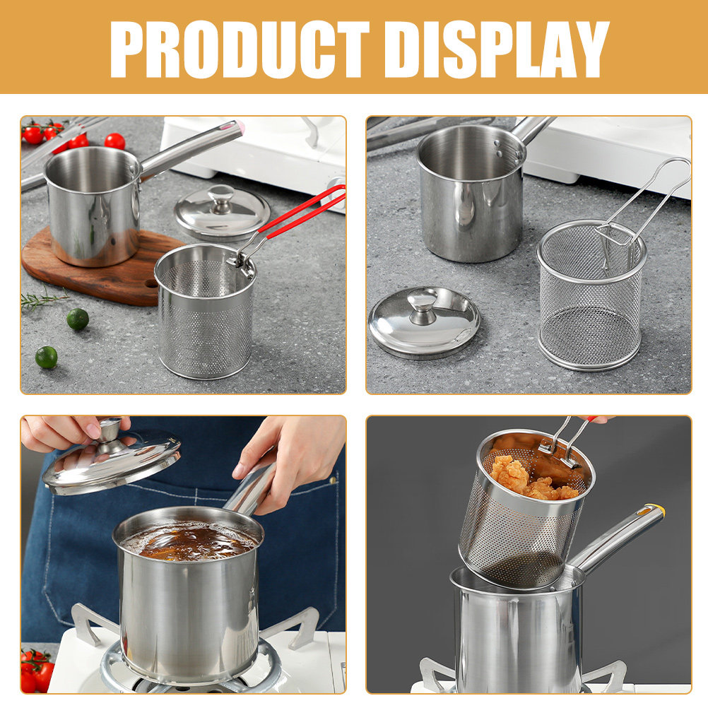 Home Cooking Oil Filter - 1Set Stainless Steel Multi-Functional Deep Fry