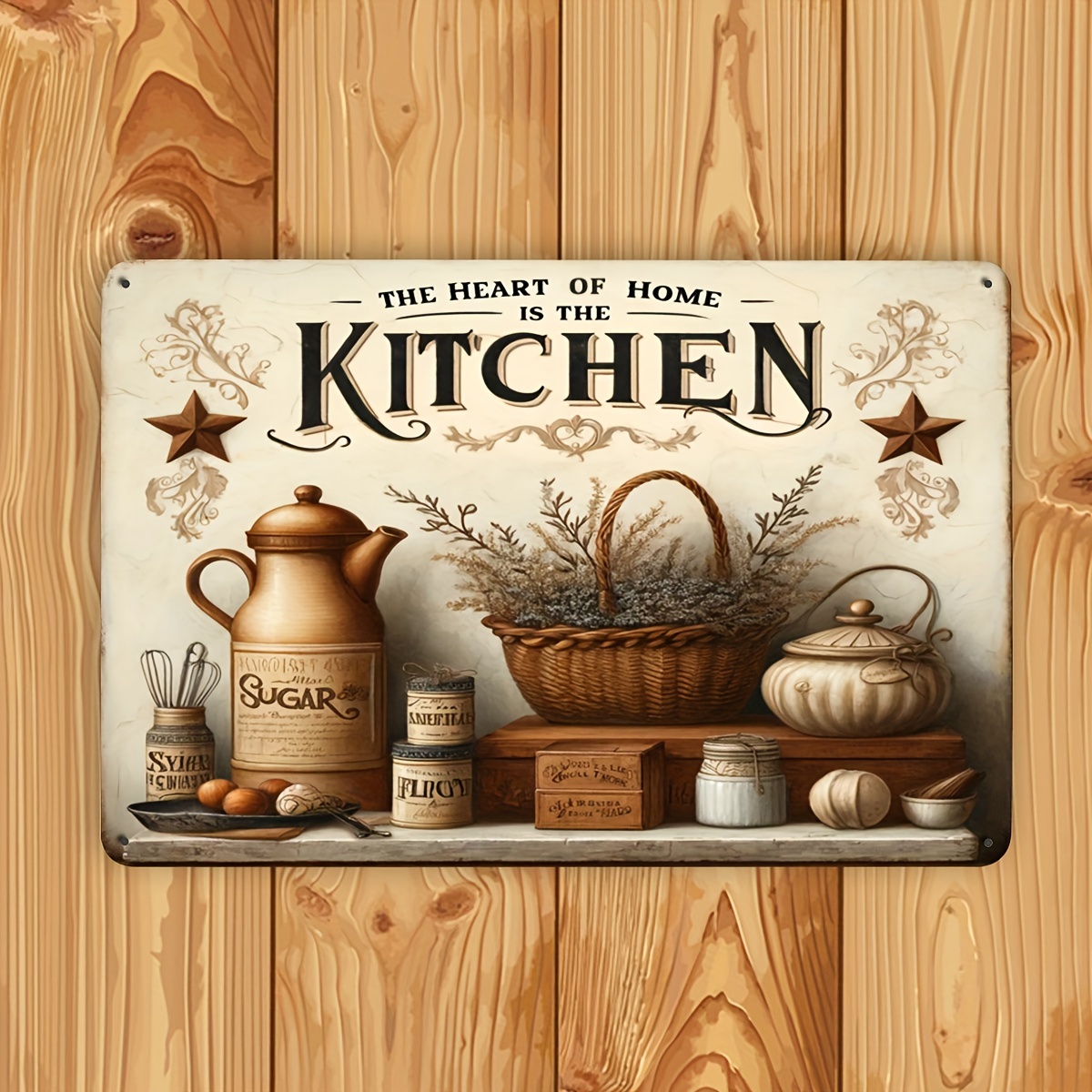（2D Tin painting）Vintage Kitch - Home Cooking Quotes ulasan dan harga