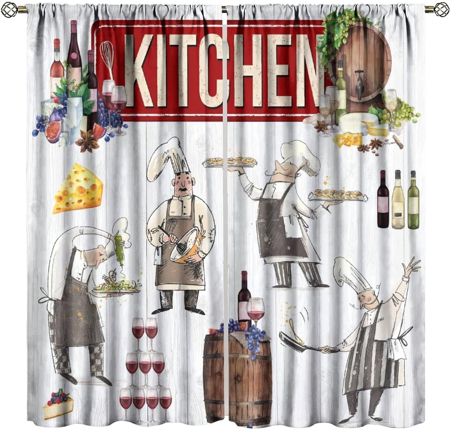 Chef Kitchen Curtains, Funny C - Home Cooking Youtube ulasan dan harga