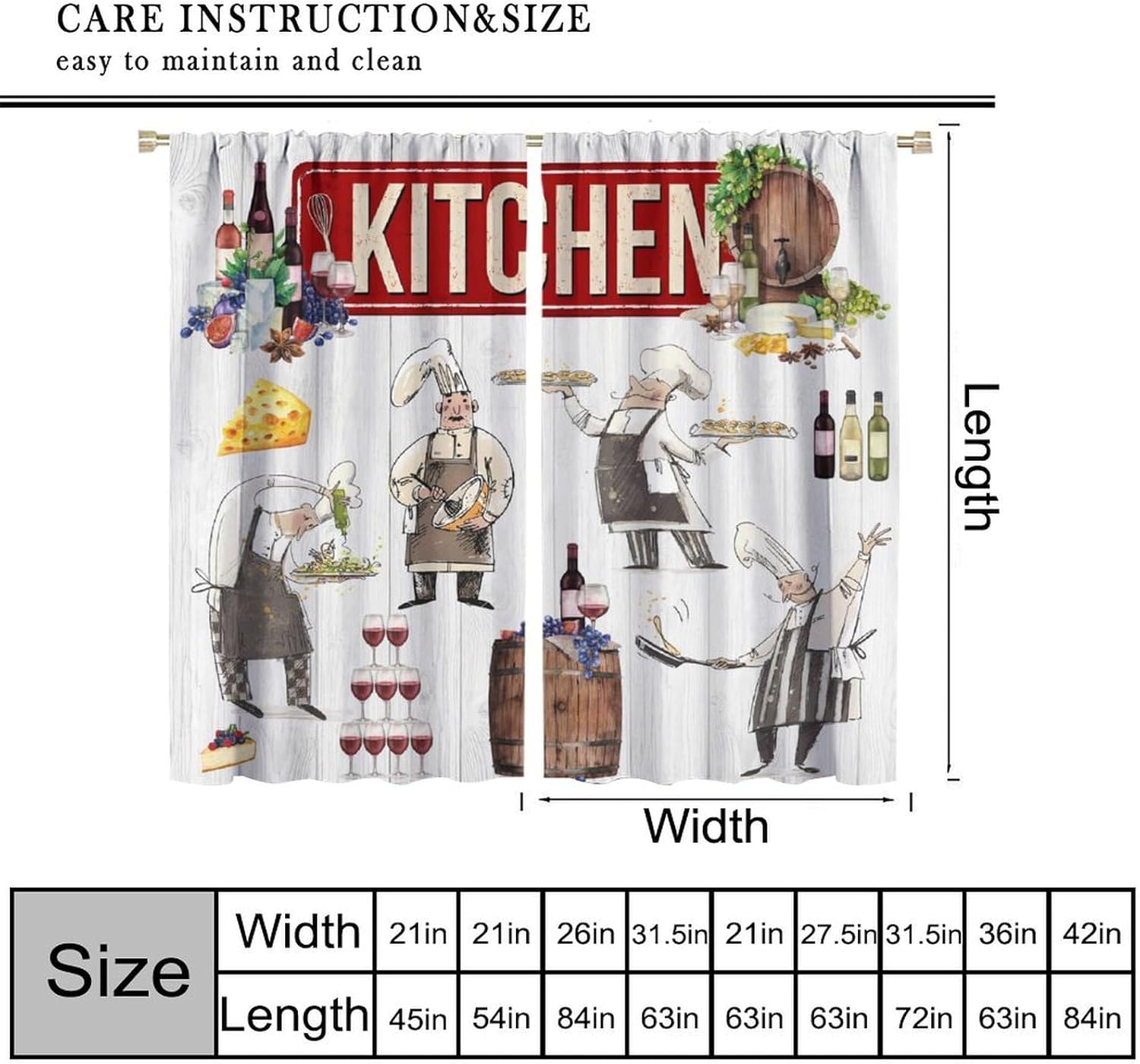 Chef Kitchen Curtains, Funny C - Home Cooking Youtube ulasan dan harga