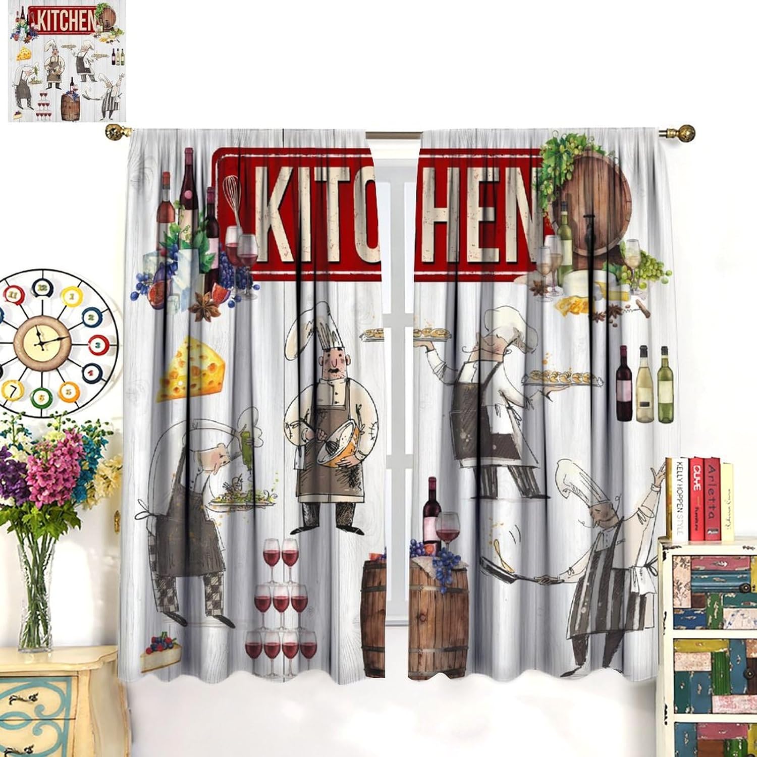 Chef Kitchen Curtains, Funny C - Home Cooking Youtube ulasan dan harga