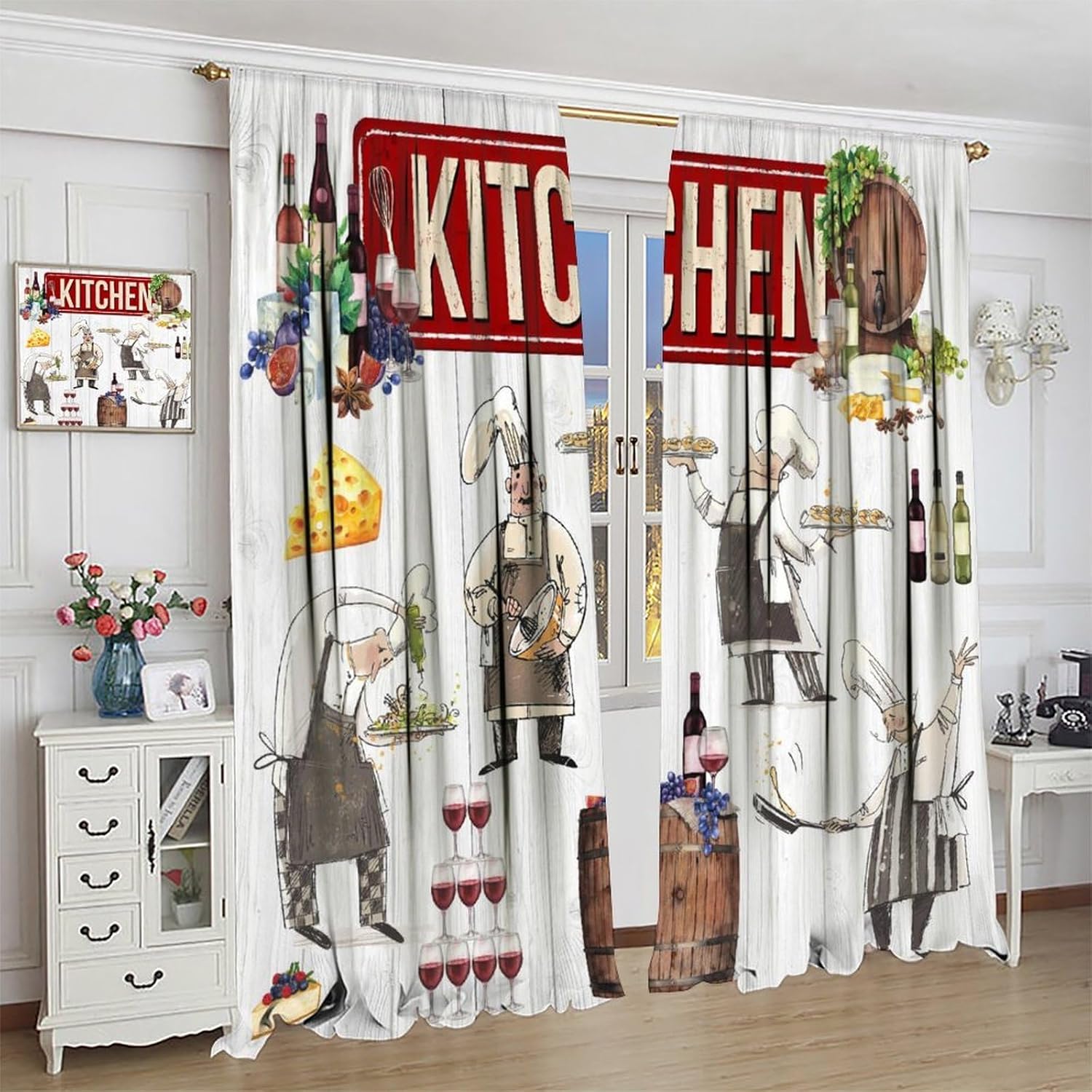 Chef Kitchen Curtains, Funny C - Home Cooking Youtube ulasan dan harga