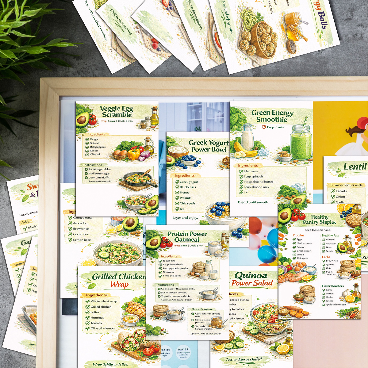 24pcs Cooking Recipe Cards Wit - Home Cooking Recipe ulasan dan harga
