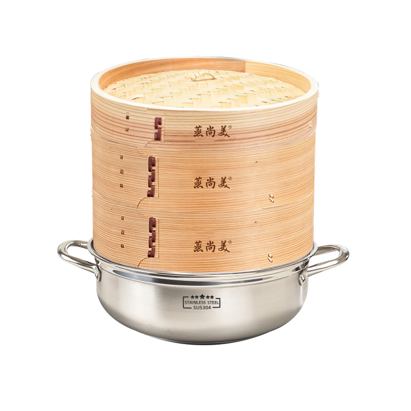 Bamboo Stainless Steel Soup Po - Steamer Bamboo Set ulasan dan harga