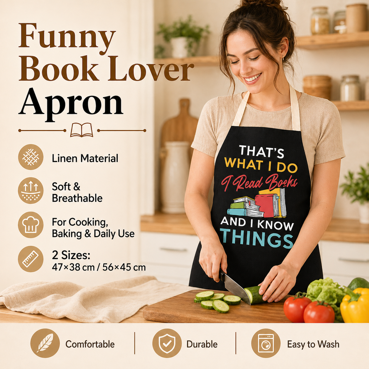 Book Lover Funny Quote Linen A - Home Cooking Quotes ulasan dan harga