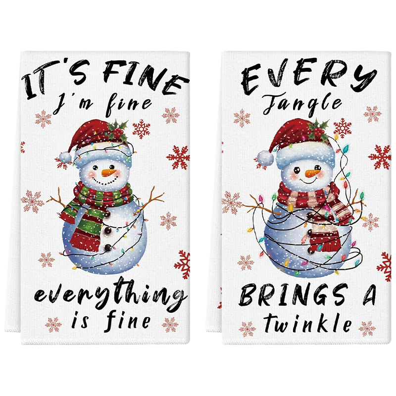 2Pcs, Christmas Snowman Funny  - Home Cooking Quotes ulasan dan harga