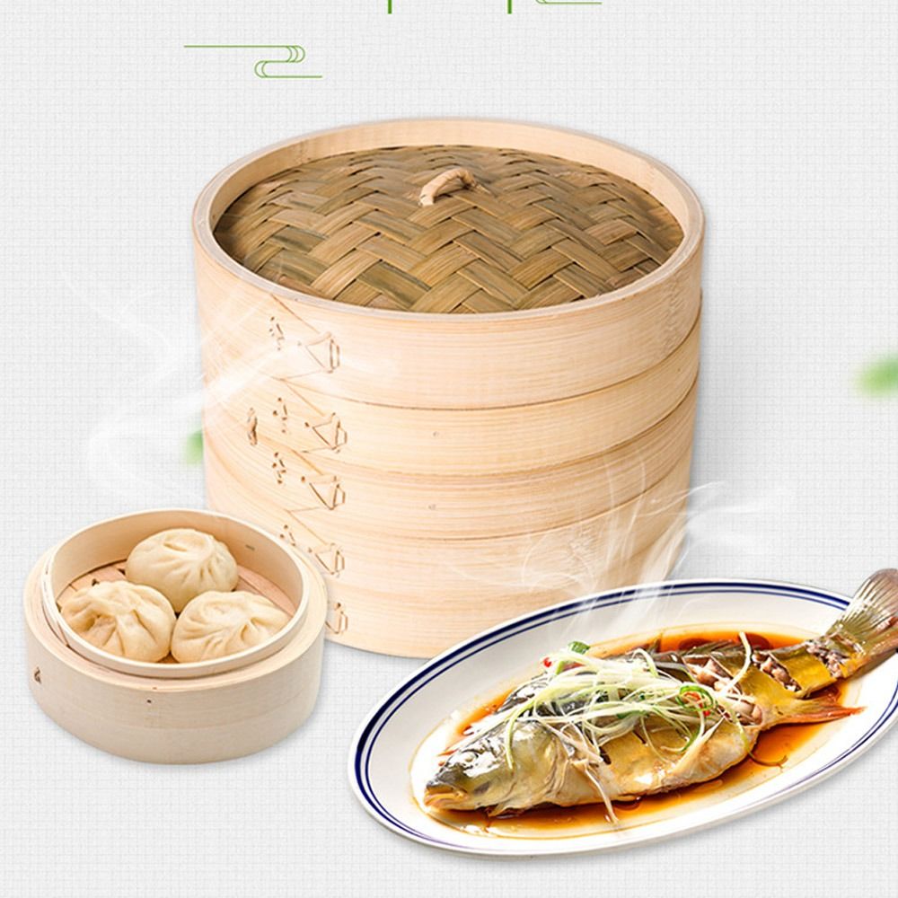 Chinese Steamer Bamboo Steamer - Steamer Bamboo Set ulasan dan harga