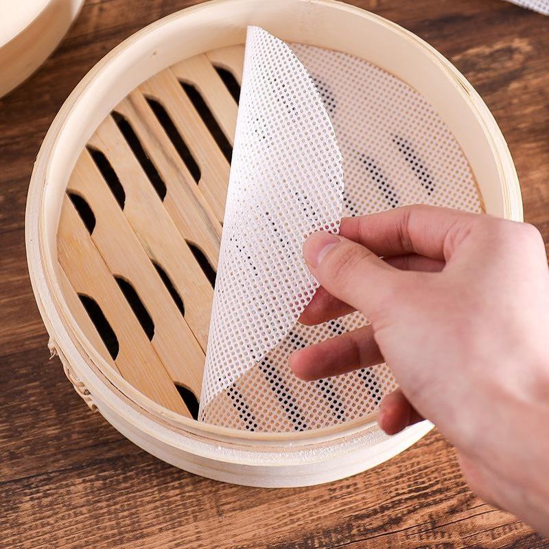 1pcs Reusable White Silicone N - Steamer Bamboo Set ulasan dan harga