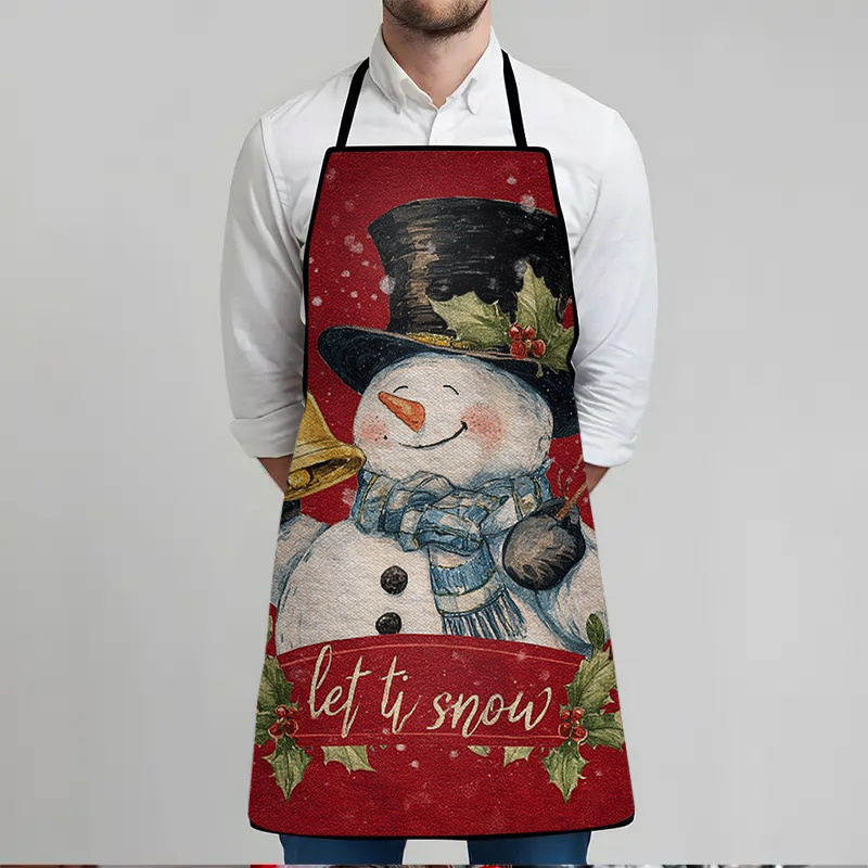 Christmas Snowman Print Apron, - Home Cooking Work ulasan dan harga