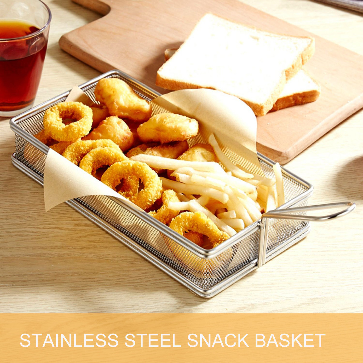 Mesh Frying Basket Stainless S - Home Cooking Oil Filter ulasan dan harga