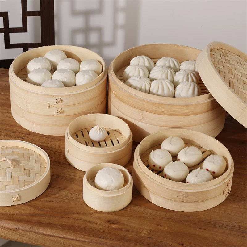 Bamboo Steamer Basket Set with - Steamer Bamboo Set ulasan dan harga