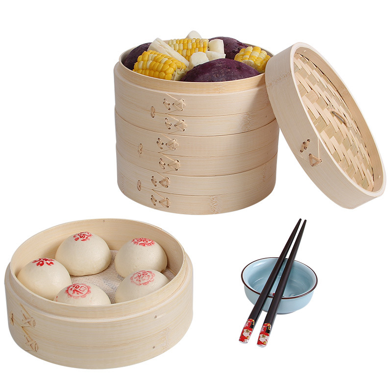 Bamboo Steamer Basket Set with - Steamer Bamboo Set ulasan dan harga
