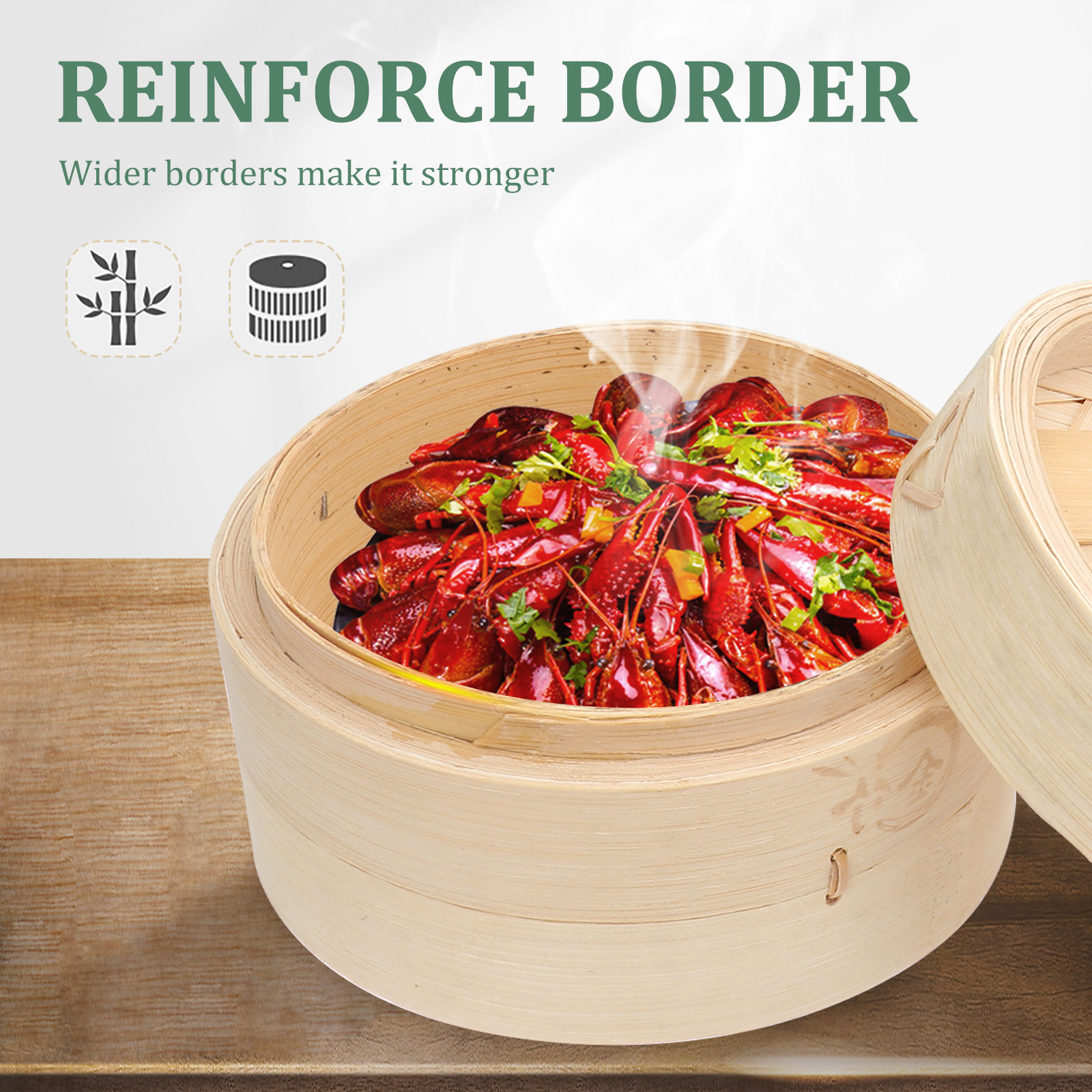 1Set Bamboo Steamer Set Premiu - Steamer Bamboo Set ulasan dan harga