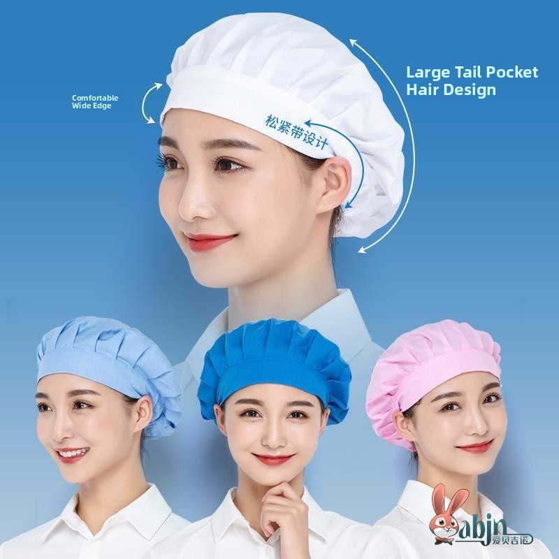 Pure Cotton Kitchen Hat Women' - Home Cooking Work ulasan dan harga