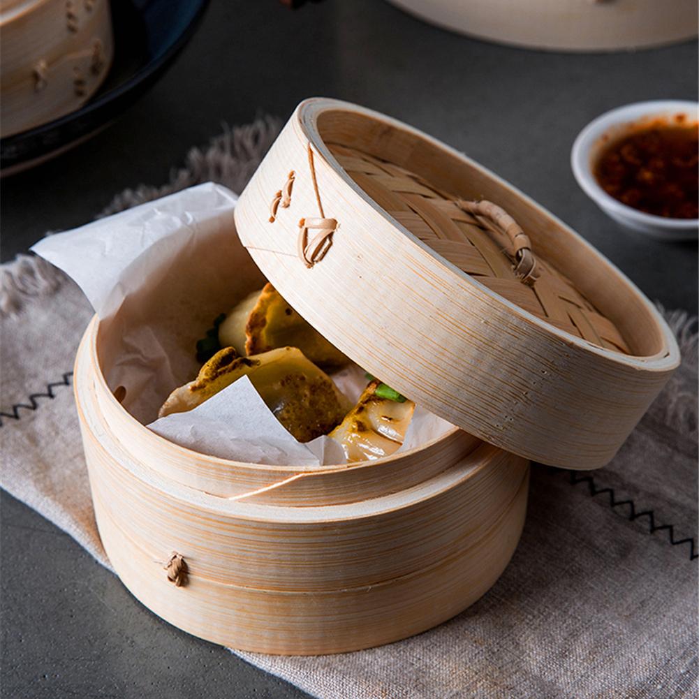Bamboo Steamer Home Wooden Bam - Steamer Bamboo Set ulasan dan harga