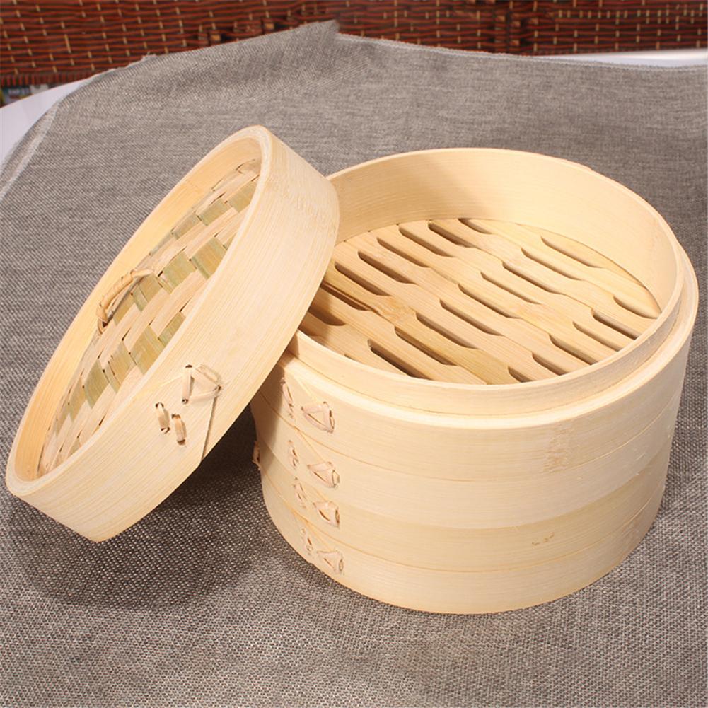 Bamboo Steamer Home Wooden Bam - Steamer Bamboo Set ulasan dan harga
